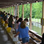 Around 20 people flume mining at Gem Mountain and having a great time.